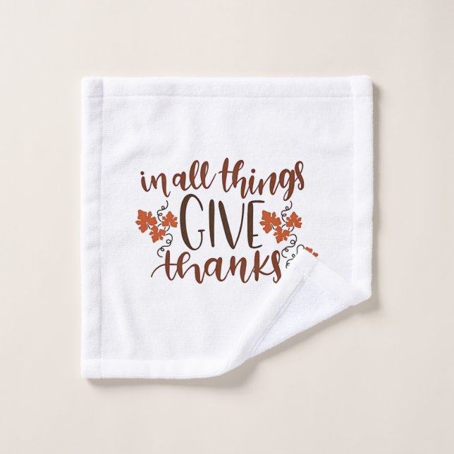 En Tout, Remerciez le Citrouille de Thanksgiving (Gant de toilette)