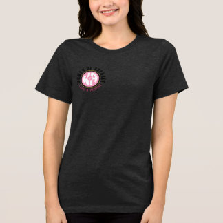 En Tri-matière "Allez avec le rose" Dames T-shirt noir