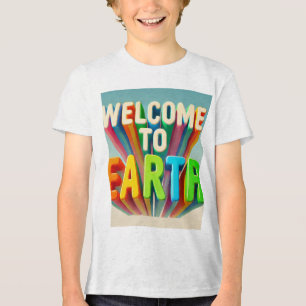 En Tri-matière "Bienvenue sur Terre T-shirt - Embrassez votre Pla