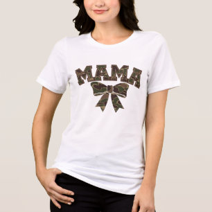 En Tri-matière Camo Mama T-Shirt pour femmes décontracté