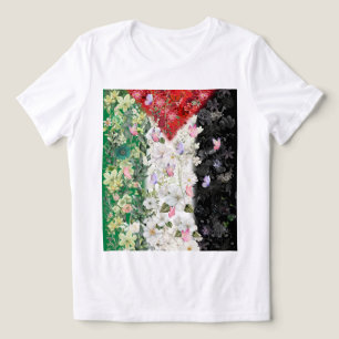 En Tri-matière Carte Floral Palestine - T-shirt Carte Palestine l