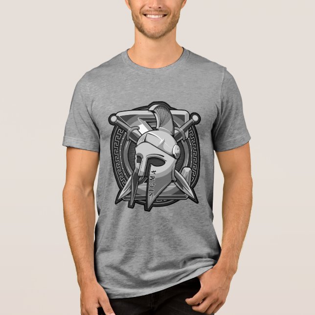 En Tri-matière Casque SIGMA et Bouclier 3b T-Shirt Basique Homme (Recto)