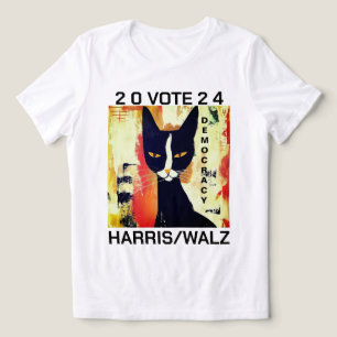 En Tri-matière Chat Noir Vote Pour Le T-shirt Harris/Watz