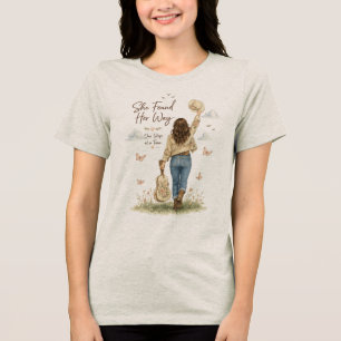En Tri-matière Chemise T-shirt à aquarelle de cow-girl western