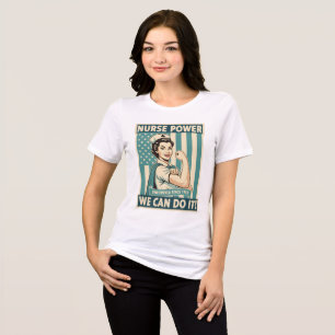 En Tri-matière Chemise T-Shirt Affiche Vintage Infirmière