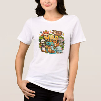 En Tri-matière Chemise T-Shirt Animaux Sauvages & Mignons – Amour