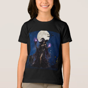 En Tri-matière Chemise T-shirt de la Lune d'Halloween de Sorcière