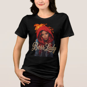 En Tri-matière Chemise Tri-Blend T-Shirt Femme Patronne