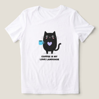 En Tri-matière Coffee Lover Cat T-Shirt - Unisex Cat Lover Tee