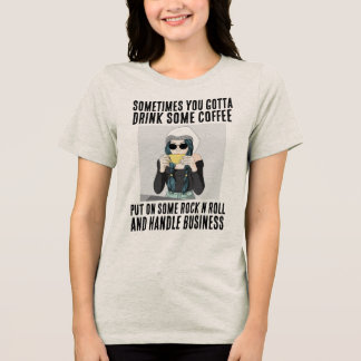 En Tri-matière COFFEE & ROCK N ROLL T-Shirt