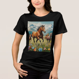 En Tri-matière Collection T-shirt Chevaux Sauvages