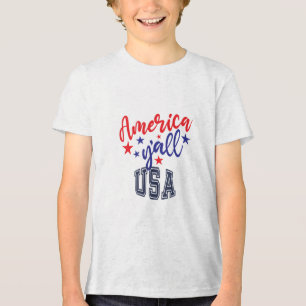 En Tri-matière conception de T-shirt d'Amérique les gars