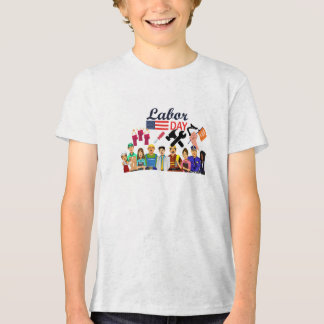En Tri-matière conception de t-shirt de fête du travail