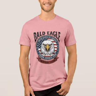 En Tri-matière Conception de T-Shirt Patriotique Aigle Chauve Vin