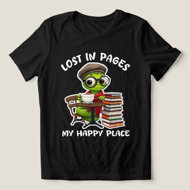 En Tri-matière Cute Bookworm Lecture Tea Time T-Shirt femme (Design Recto)