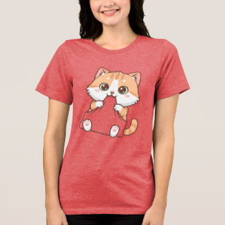 En Tri-matière Cute Cat Bite Happens T-shirt