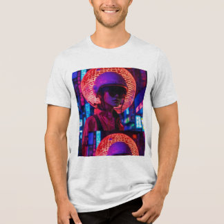 En Tri-matière Cyberpunk Neon Samurai T-Shirt ॥