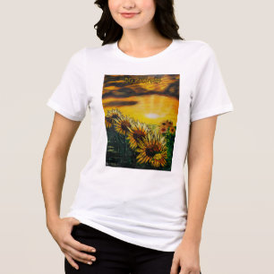 En Tri-matière DG Peintures T-Shirt Champs de Tournesols