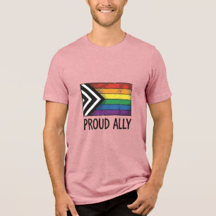 En Tri-matière Drapeau de fierté d'allié fier vecteur t-shirt des