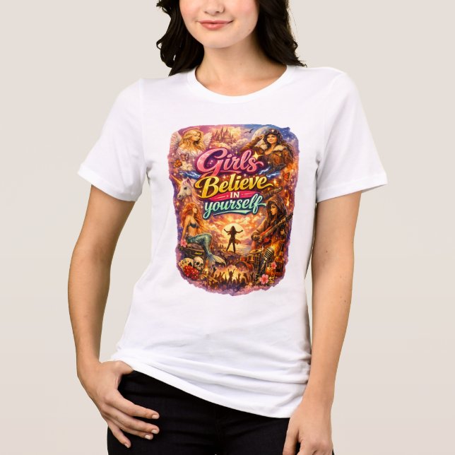 En Tri-matière Femme Motivationnelle T-shirt Blanc (Recto)