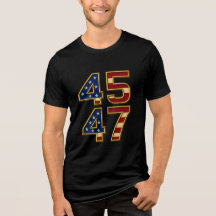 Golden Patriot Power - 45 & 47 Bold USA T-Shirt