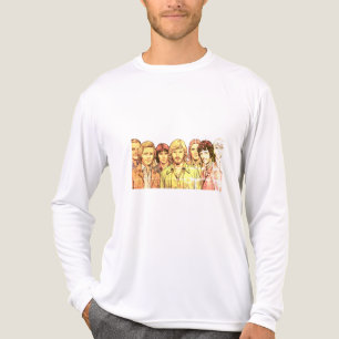 En Tri-matière Groupe d'hommes des années 1970 sur un T-Shirt bla