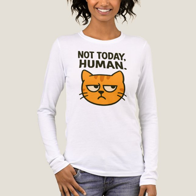En Tri-matière Grumpy Cat "Not Today Human" T-Shirt (Recto)