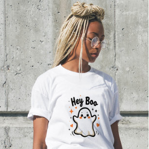 En Tri-matière Hey Boo T-shirt drôle d'Halloween pour femmes fant