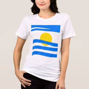 En Tri-matière Horizons Gras : Le T-shirt à drapeau Abstrait