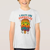 I Run on Popsicles - T-shirt d'été coloré pour K