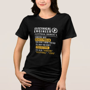 En Tri-matière Ingénieur électrique [nom] T-shirt