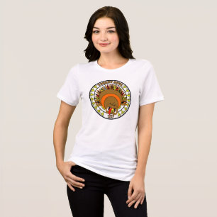En Tri-matière Joli Cartoon Thanksgiving Turkey Bowl T-shirt