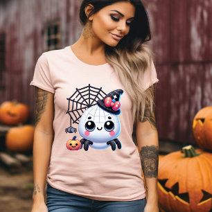 En Tri-matière Jolie Araignée d'Halloween 3D et T-shirt Citrouill