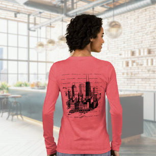En Tri-matière Joyeux T-shirt Noël Chicago Skyline Holiday