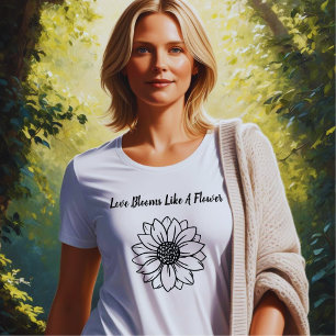 En Tri-matière L'Amour Fleurit Comme Un T-shirt Design Vintage Fl