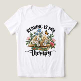 En Tri-matière Lire est mon thérapie Fleur Livre T-shirt