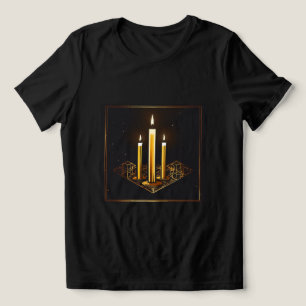 En Tri-matière Logo Chandelles Shabbat T-SHIRT