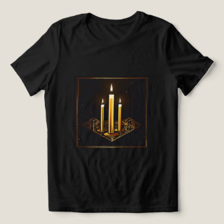 En Tri-matière Logo Chandelles Shabbat T-SHIRT