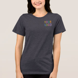 En Tri-matière Logo personnalisé T-shirt gris foncé pour femmes P