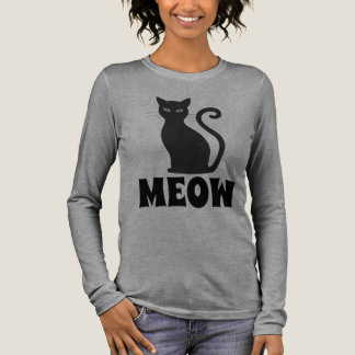 EN TRI-MATIÈRE MEOW CUTE BLACK CAT T-SHIRT