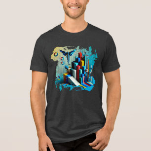 En Tri-matière Neon Dreamscape - T-shirt Art numérique