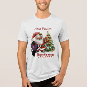 En Tri-matière Preston Scottie Chien Xmas T-shirt personnalisé