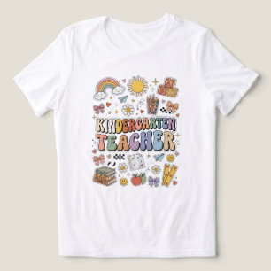 En Tri-matière Professeur de maternelle T-Shirt rétro arc-en-ciel