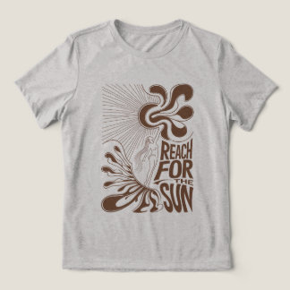 En Tri-matière Reach For The Sun: Psychedelic T-Shirt Design with