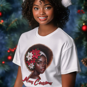 En Tri-matière Reine afro-américaine avec T-shirt Poinsettias