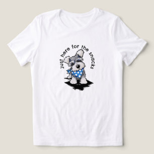En Tri-matière Schnauzer Juste Ici Pour Snacks T-Shirt
