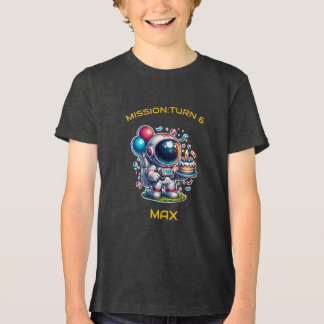En Tri-matière Space Explorer Astronaut Birthday T-Shirt Boy