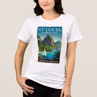 En Tri-matière St Lucia Caribbean Jewel  T-Shirt