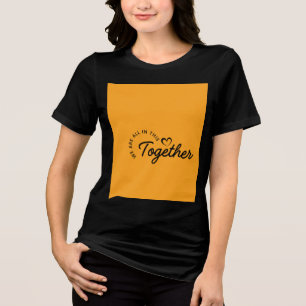 En Tri-matière T-shirt à demi-manches avec citation
