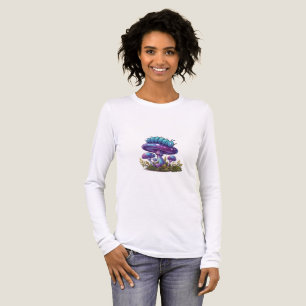 En Tri-matière T-Shirt à manches longues blanc champignon oronge
